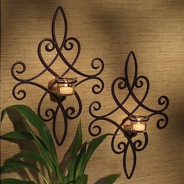 Decorative Wrought Iron Wall Decor And Art Pickndecor Wrought Iron Wall Decor This Pair Of Sconces Can Be Displayed At Graduated Heights